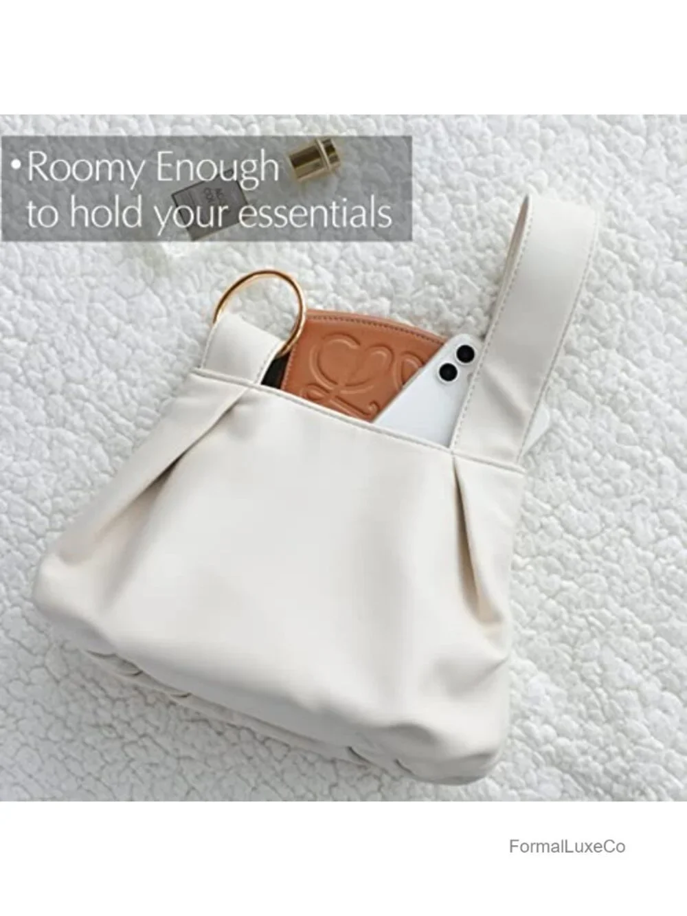 Hobo Top Handle Bag Faux Leather Clutch Wristlet Small Tote